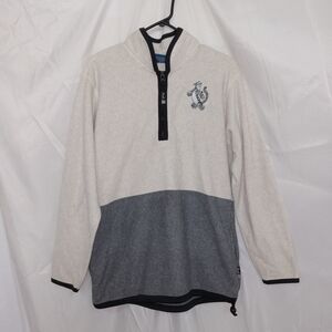 Disney Pooh Oatmeal Quarter-Zip Pullover Sweatshirt Women’s S Oversized